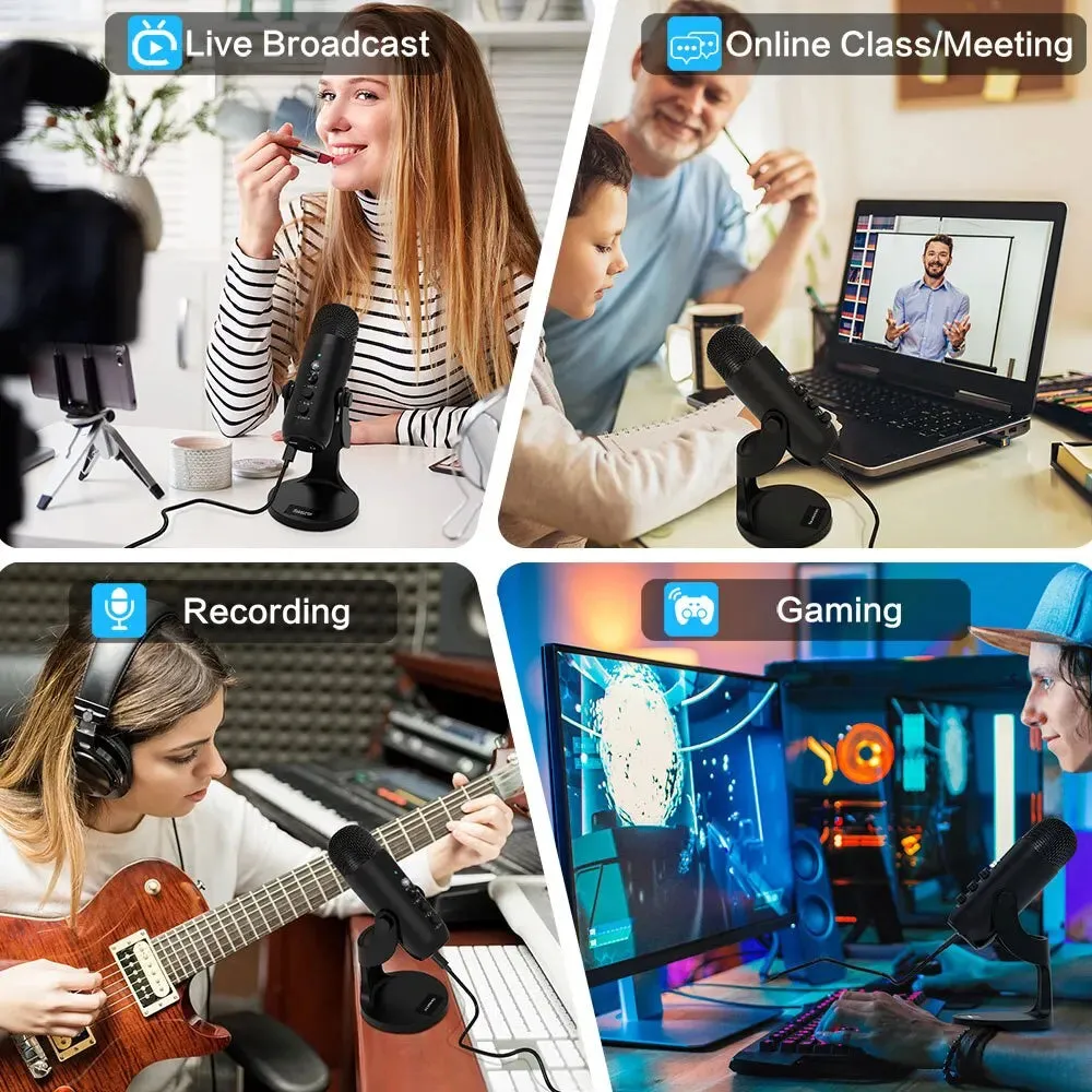 USB Microphone for PC, Mac, Gaming Recording Streaming Podcasting