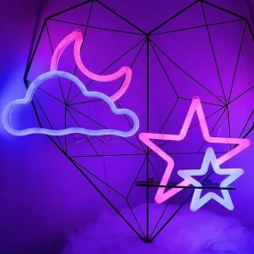 Vibrant LED Neon Light Game Pad, Star Sign Lamp and Other Designs – Dazzling Wall Art for Gaming Nights, Celebrations, & Festive Decor