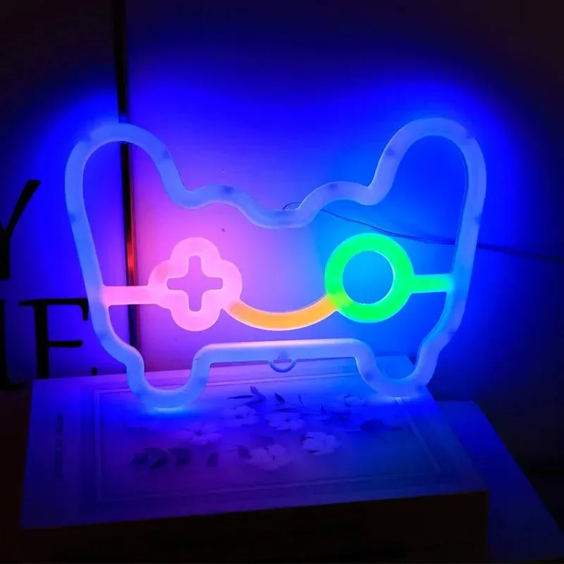 Vibrant LED Neon Light Game Pad, Star Sign Lamp and Other Designs – Dazzling Wall Art for Gaming Nights, Celebrations, & Festive Decor
