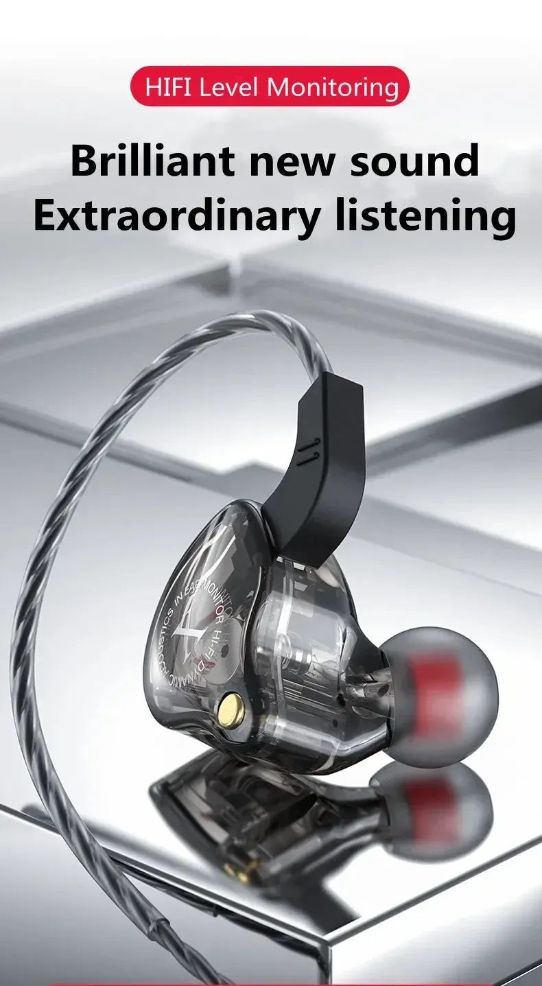 X2 Dynamic Wired In-Ear Earphones No Mic HIFI Heavy Bass Earbuds Gaming Headphones
