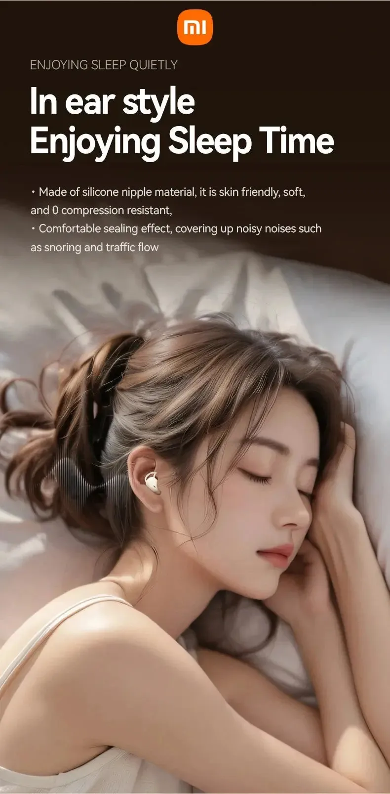 XIAOMI M72 New Sleeping Wireless Earbuds Mini Bluetooth5.4 Touch Cotrol In Ear Headphone comfortable Noise Reduction Headset