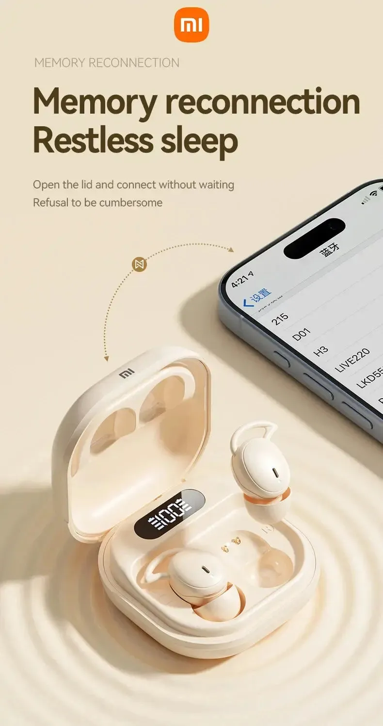 XIAOMI M72 New Sleeping Wireless Earbuds Mini Bluetooth5.4 Touch Cotrol In Ear Headphone comfortable Noise Reduction Headset