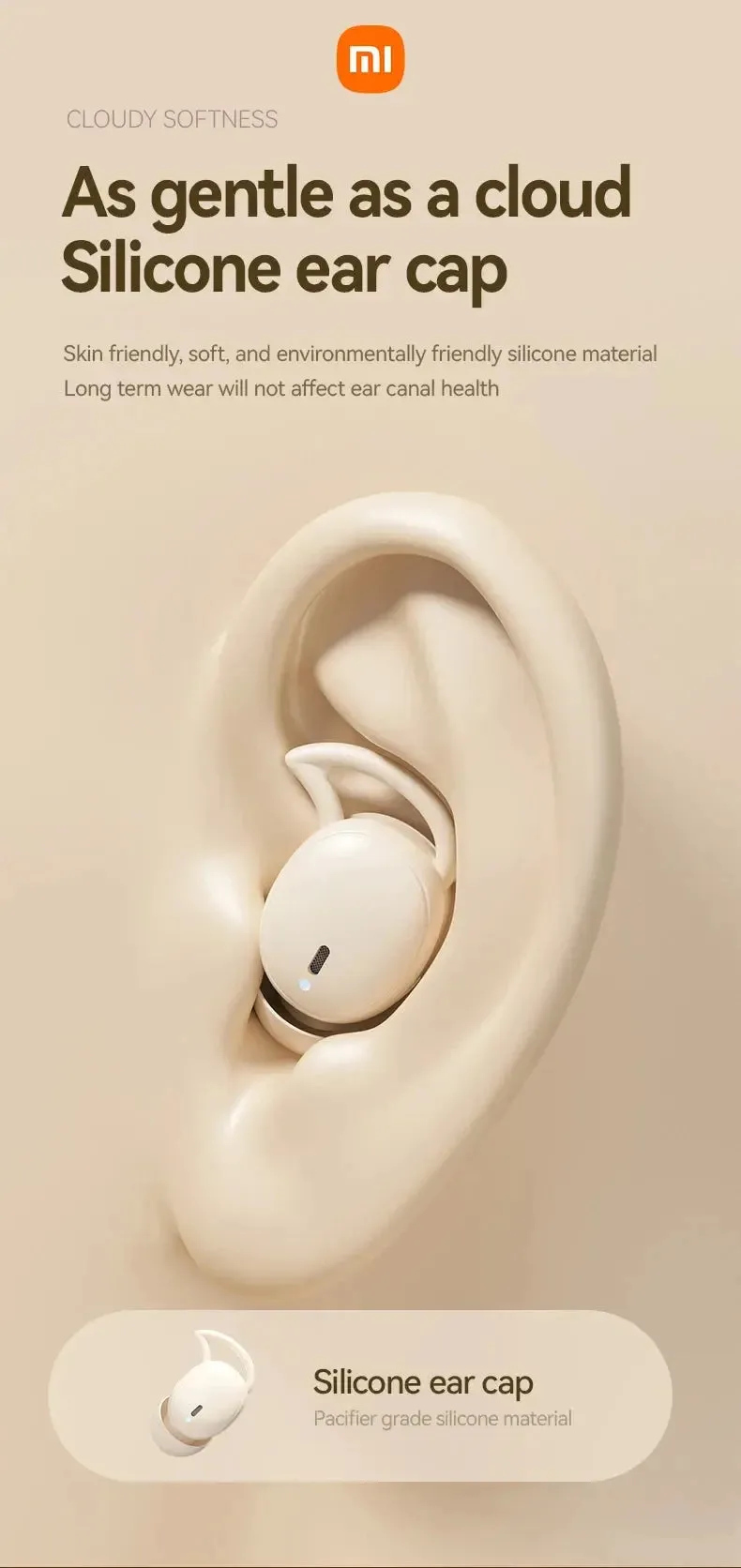 XIAOMI M72 New Sleeping Wireless Earbuds Mini Bluetooth5.4 Touch Cotrol In Ear Headphone comfortable Noise Reduction Headset