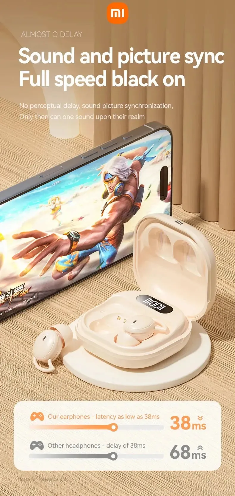 XIAOMI M72 New Sleeping Wireless Earbuds Mini Bluetooth5.4 Touch Cotrol In Ear Headphone comfortable Noise Reduction Headset