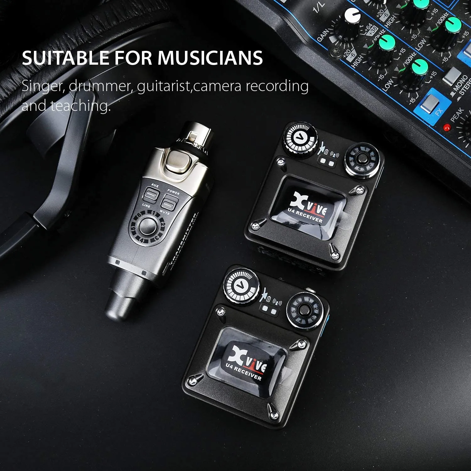 Xvive In-Ear Monitor Wireless System - 1x Transmitter & 2x Receivers