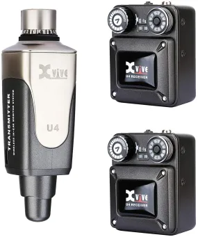 Xvive In-Ear Monitor Wireless System - 1x Transmitter & 2x Receivers
