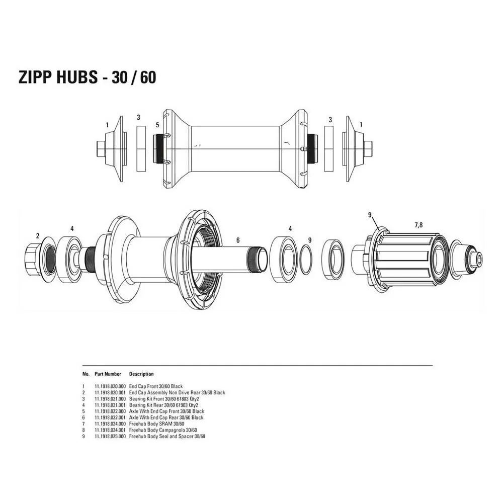 Zipp Service Parts Hub End Cap For 177&176 QR